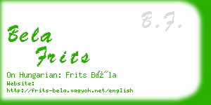 bela frits business card